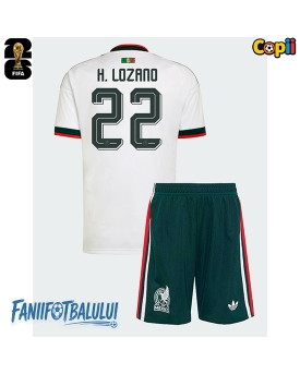 Mexic Hirving Lozano #22 Echipament de Fotbal Replică Mondial 2026 Copii Deplasare (+ Șorturi)